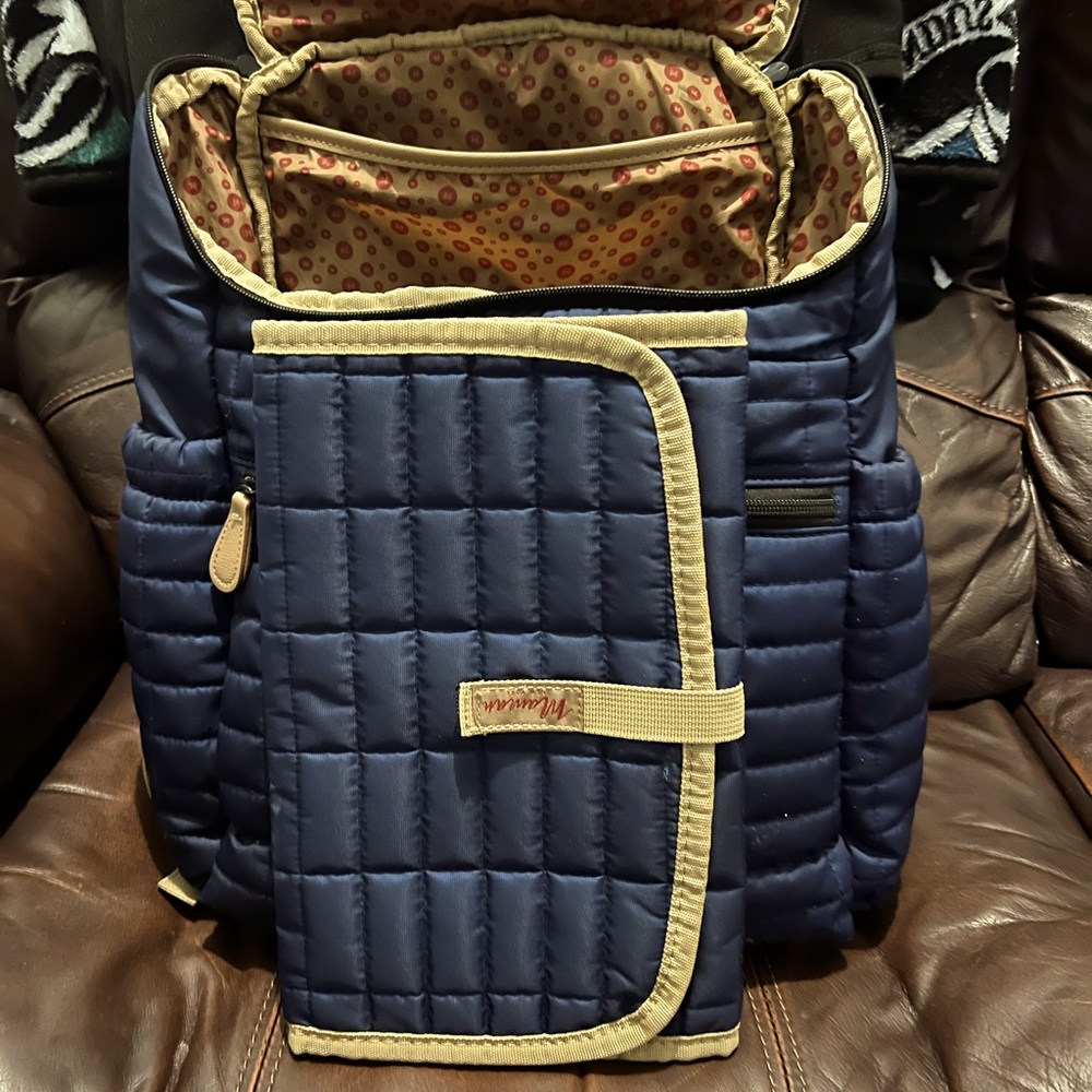 Maman Diaper Bag Backpack w/Stroller Straps and Matching Changing Pad